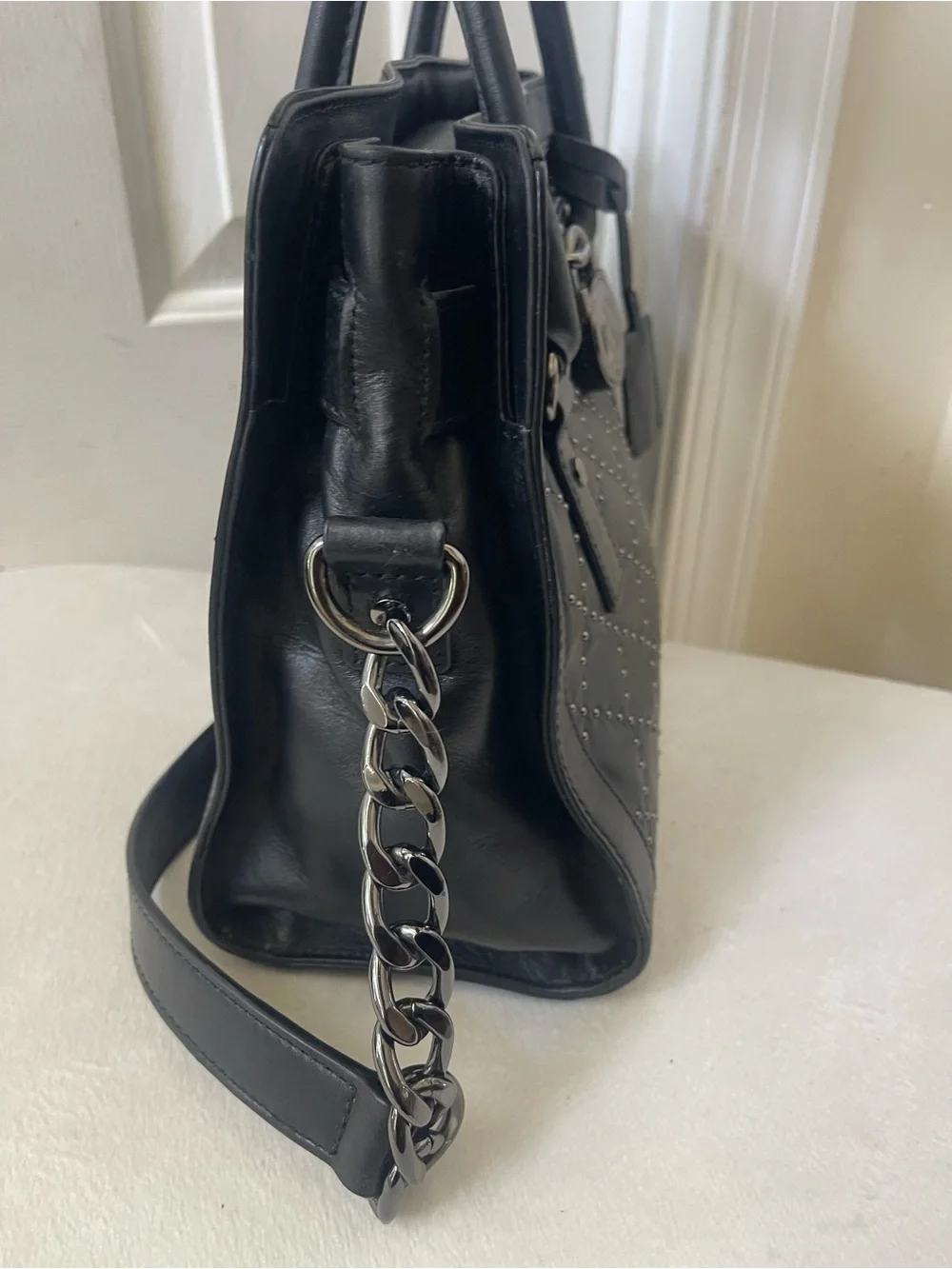 Michael Kors Hamilton satchel micro-stud Black Quilted Bag